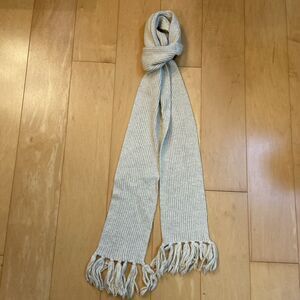 EXTRA LONG SCARF off White And Gold Metallic Thread With Tassels